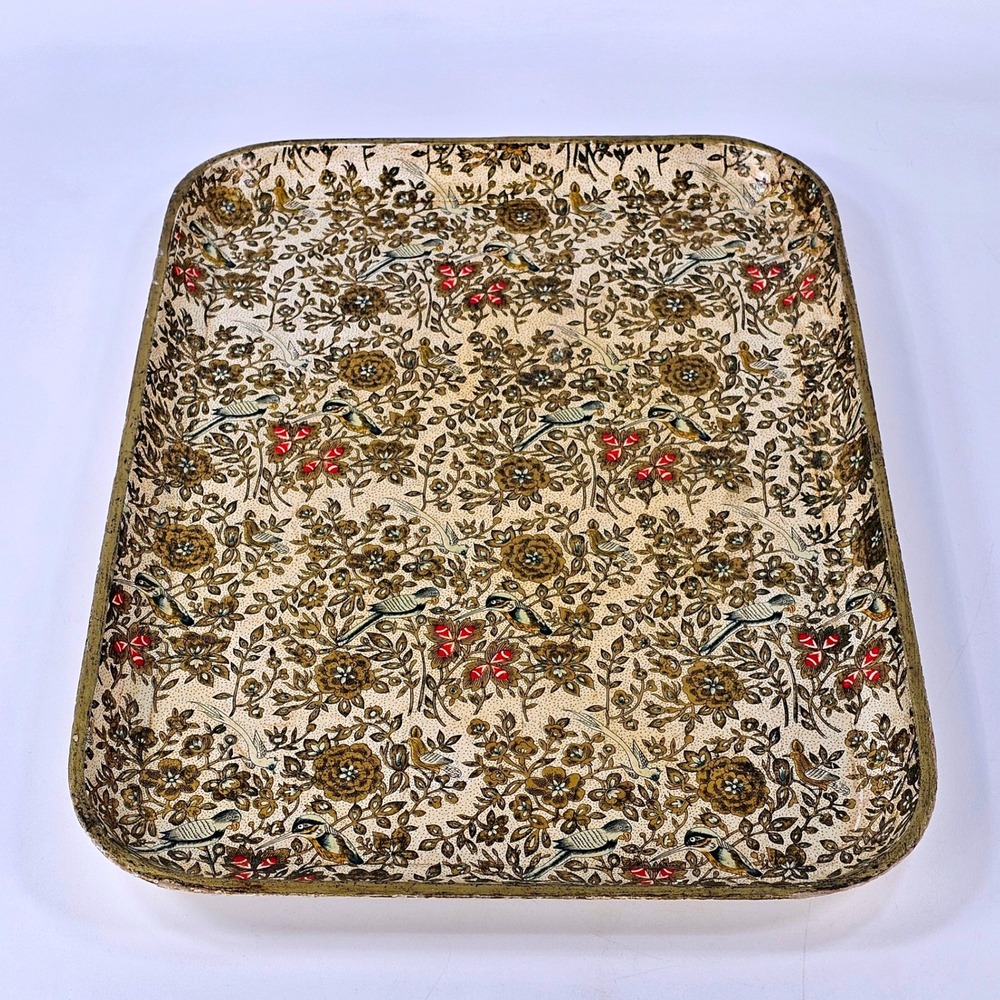 Vintage Alfred Knobler Celebrate Serving Tray Bird Floral Alcohol Proof Japan